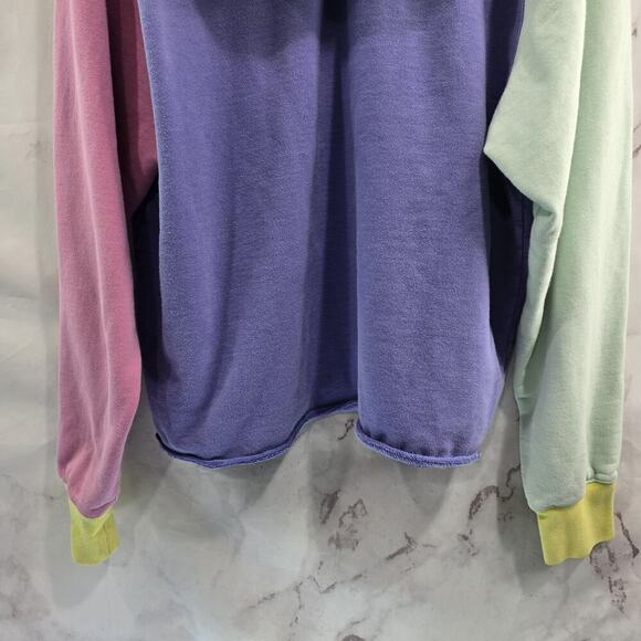 Teddy Fresh Hoodie Mens XL Pink Purple Sweatshirt Colorblock Heavyweight - Picture 7 of 13